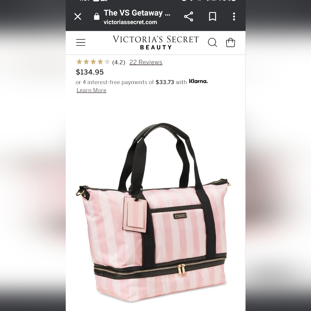 Victoria's Secret Getaway Weekender Bag